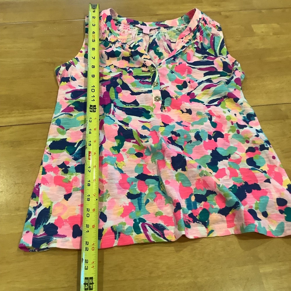 2 Lilly Pulitzer Sleeveless Tank Tops Size XXS Multicolor Pink and Blue Cotton - Picture 12 of 15